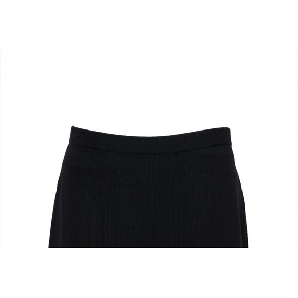 St. John Womens Midi Ribbed Skirt Size Medium Blue Wool Rayon Stretch Waist - Picture 2 of 9